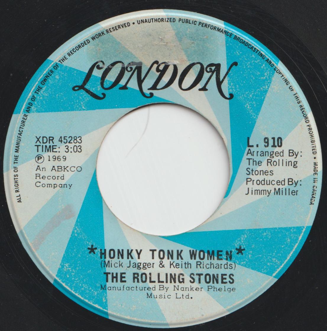 Honky Tonk Women / You Can't Always Get What You Want [ Asterisks Side A ] ( Good+ ) [ Generic London Sleeve ]
