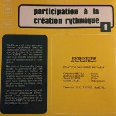Disque De Participation A La Creation Rythmique Volume 1 : Pieces Inedites